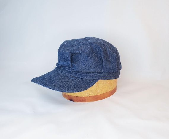 The Navi Hat – Vintage Denim Engineer Cap, 1860s Baseball Hat Style, Adjustable Luxury Menswear