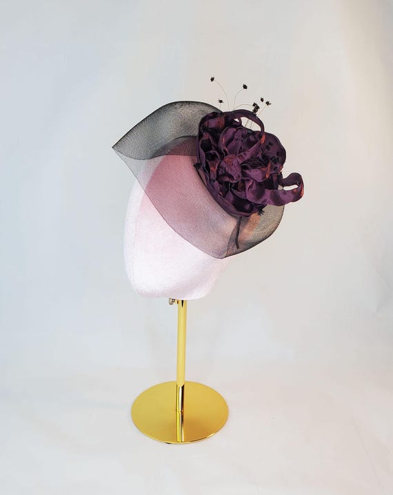 Elegant Purple Satin Floral Fascinator Headwrap

GEL5 0526 Purple Flower Fascinator Hat, Kentucky Derby Flower Hat  main image 3