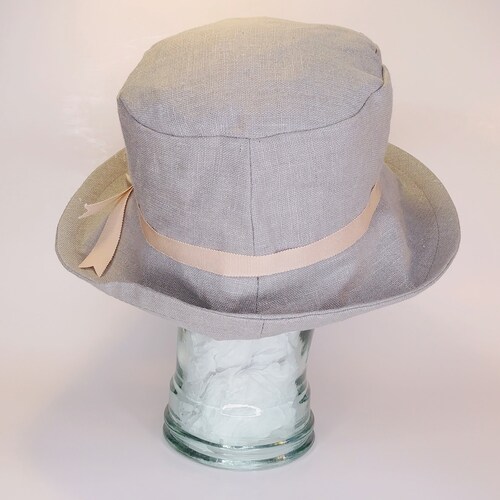 The Masher Hat, Crushable Hat, Linen Hat, Grey Hat, Beach Hat, Bucket Hat, Gray Hat, Travel Hat, Small buying Hat, Sun Hat, 6 7/8 (56cm)