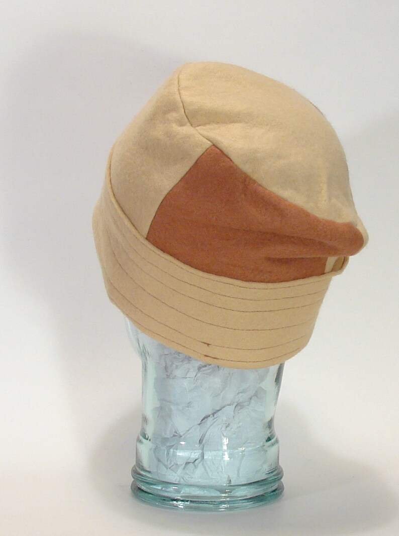 Flapper Gatsby Art Deco 1928 Reproduction Wool Felt Winter Ladies Toque Hat Size 7