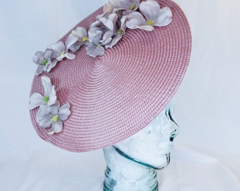 Lavender Saucer Fascinator, Purple Fascinator,Headband, Wedding Fascinator, Tea Party Hat, Hat, Pink Hat, Straw Hat,Floral Hat,Ascot Hat