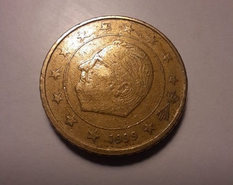 Belgian coin of the year 1999 of 50 cents.