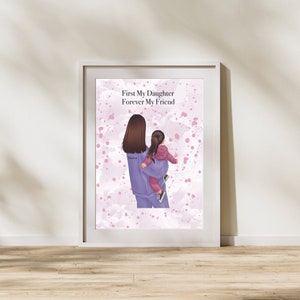 Custom Portrait Family Print, Personalised Gift for Family, Children Gifts for Mum, Housewarming Gift image 1