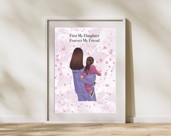 Custom Portrait Family Print, Personalised Gift for Family, Children Gifts for Mum, Housewarming Gift