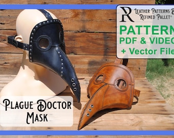 Plague Doctor Mask - Digital Pattern, Printable PDF & Vector Files