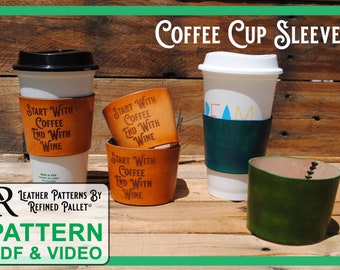 Leather Coffee Cup Sleeve - Digital Pattern, Printable PDF