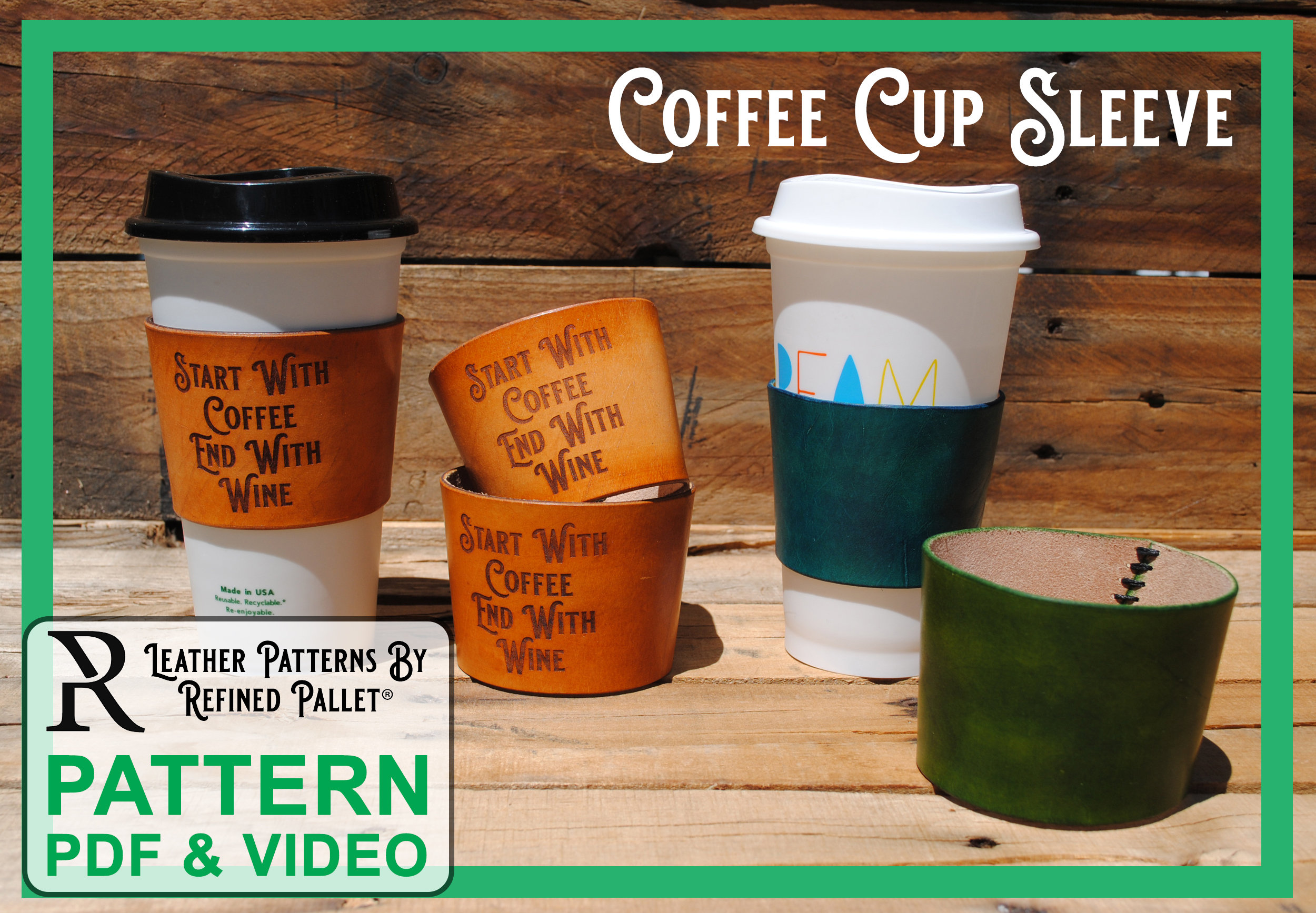 Ceramic Reusable Coffee Cup With Leather Sleeve