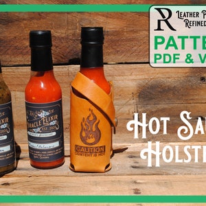 Leather Hot Sauce Holster Digital Pattern, Printable PDF image 1