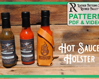 Leather Hot Sauce Holster - Digital Pattern, Printable PDF