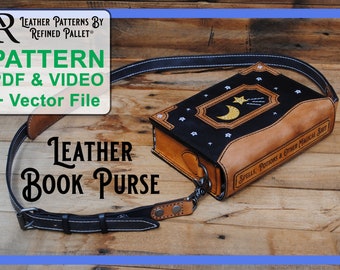 Leather Book Purse - Digital Pattern, Printable PDF & Vector Files