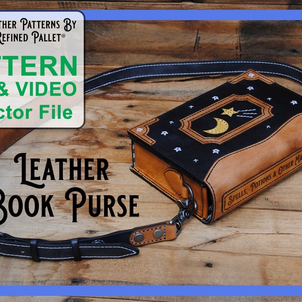 Leather Book Purse - Digital Pattern, Printable PDF & Vector Files