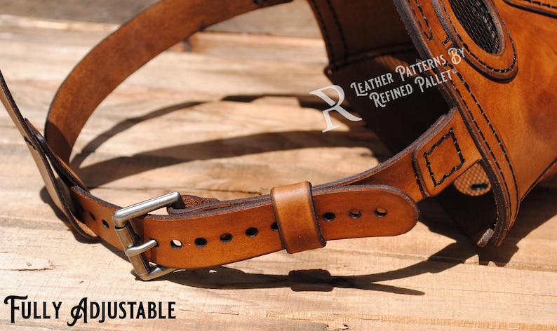 May include: A brown leather belt with a silver buckle and a stitched design. The belt is fully adjustable and has a  "Leather Patterns by Refined Pallet" label.