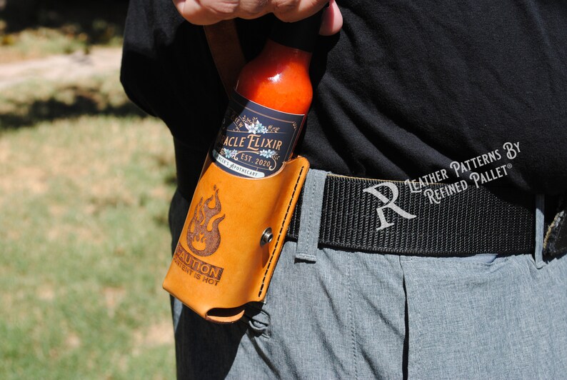 Leather Hot Sauce Holster Digital Pattern, Printable PDF image 8