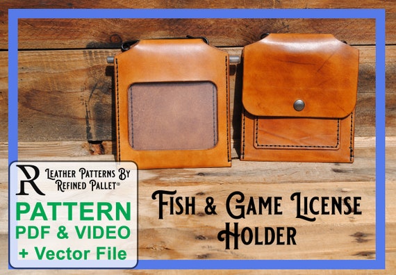 Leather Fish & Hunting License Holder Digital Pattern, Printable