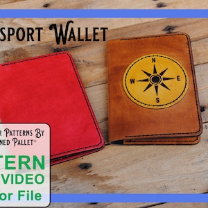Cartera de cuero para pasaporte: patrón digital, archivos PDF y vectoriales imprimibles