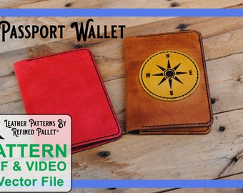 Leather Passport Wallet - Digital Pattern, Printable PDF & Vector Files