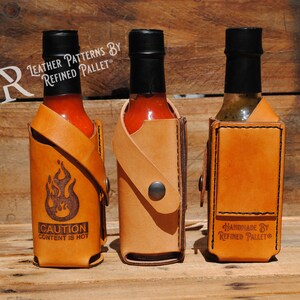 Leather Hot Sauce Holster Digital Pattern, Printable PDF image 4