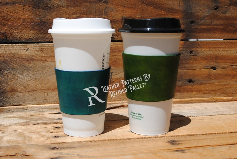 Leather Coffee Cup Sleeve Digital Pattern, Printable PDF image 7