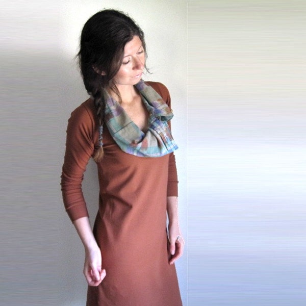 Oversize Cowl Dress // Womens Tunic // Long Sleeve Winter Dress // Rust // Spice // Terra Cotta