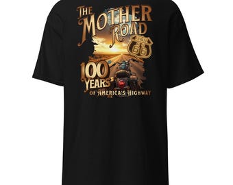Original title: Route 66 100 Years Anniversary Shirt – The Mother Road Vintage Motorcycle – Heavy Cotton Shirt – Retro Americana Travel Gift