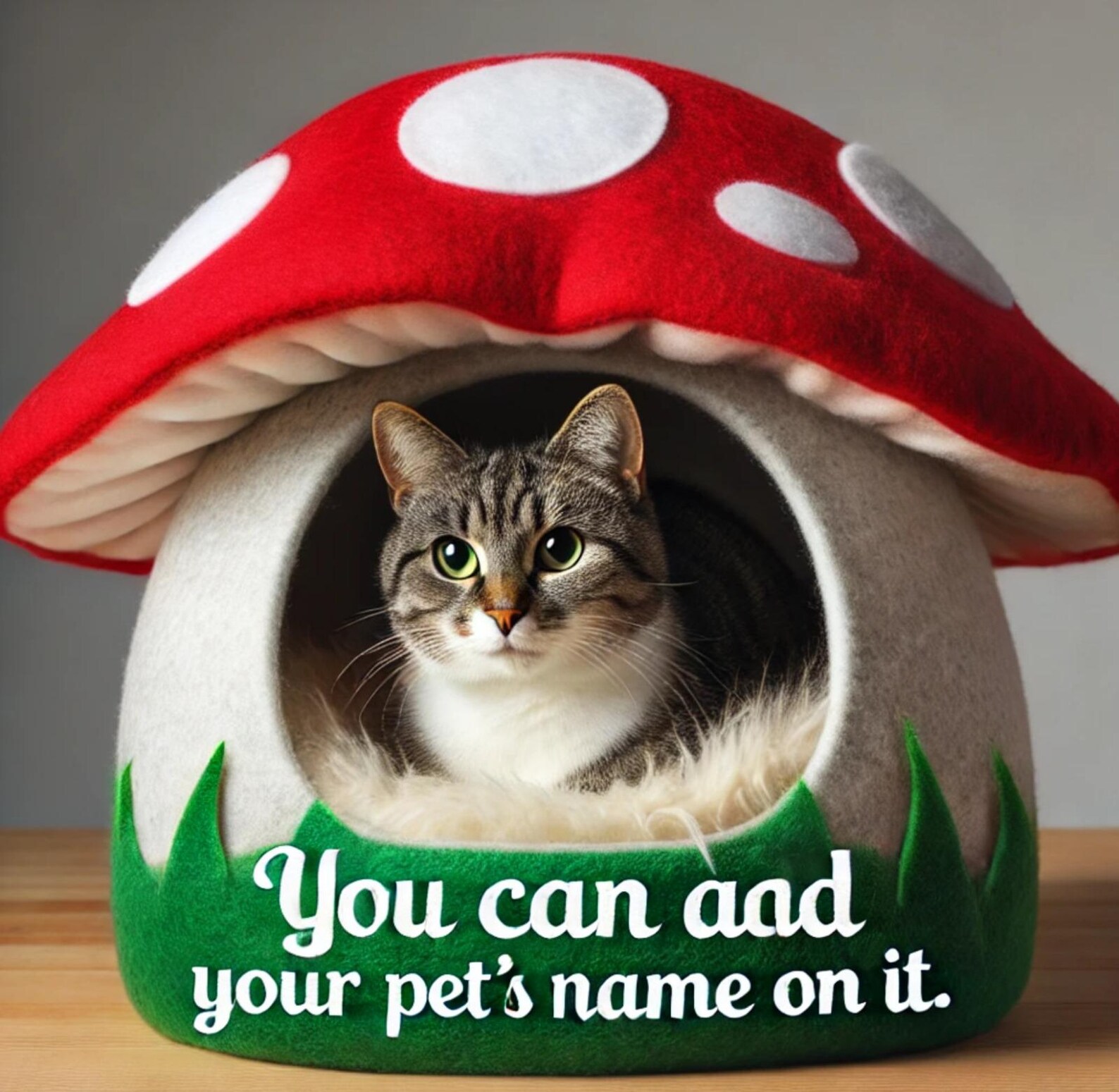 Personalized Cozy Mushroom Cat Cave: Your Pet's Perfect Hideaway - Etsy