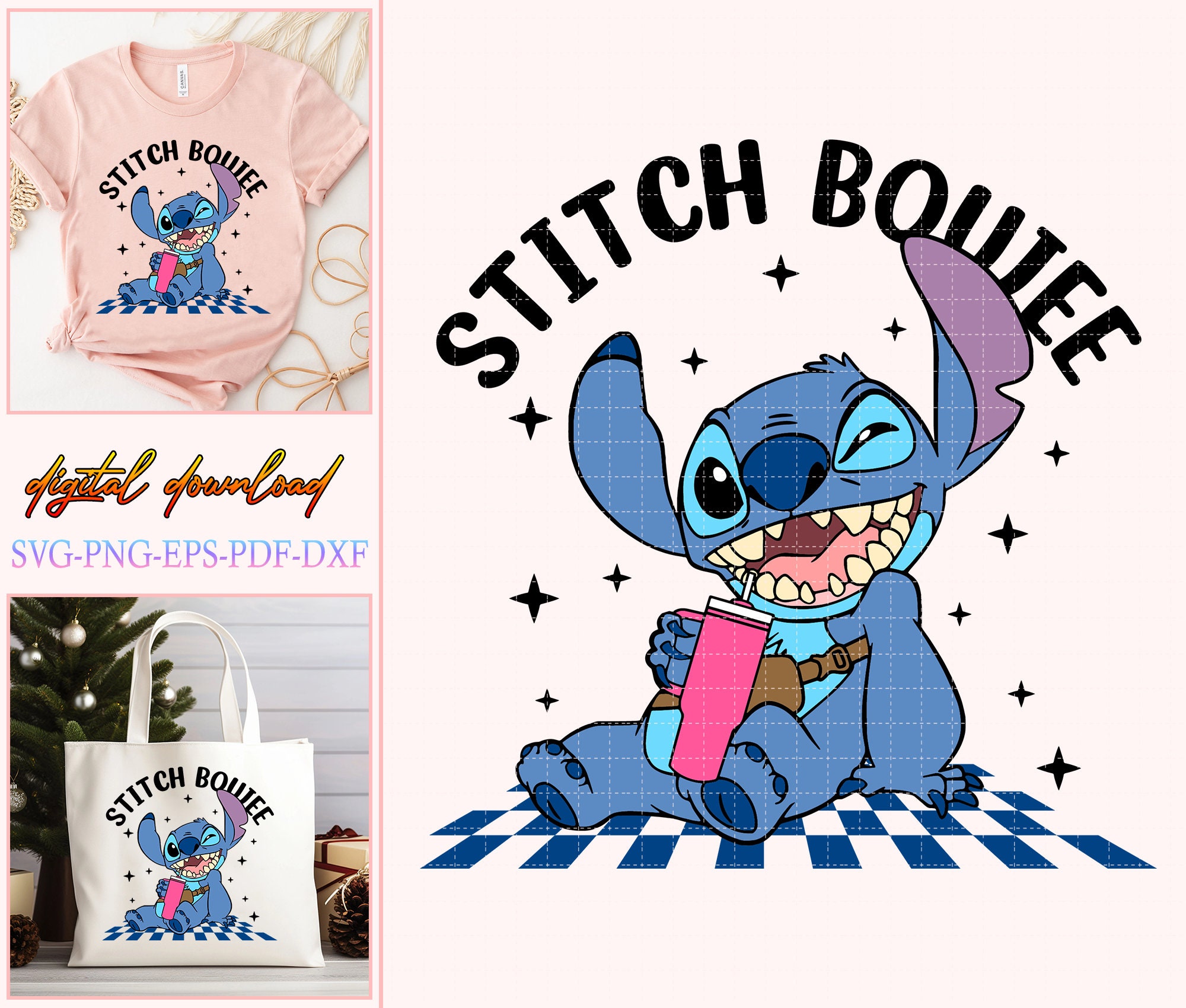 Cute Stitch And Bougie SVG