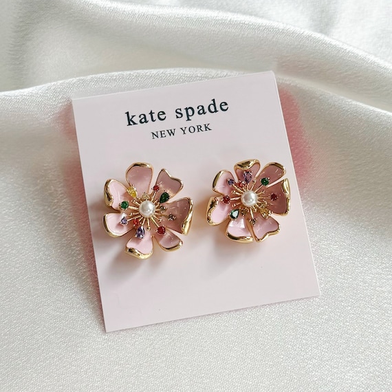 Kate Spade Flower Bloom Light Pink Stud Earrings Gift for Her - Etsy