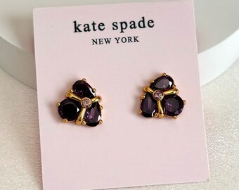 Kate Spade paarse kristallen bloemoorknopjes Cadeau voor haar