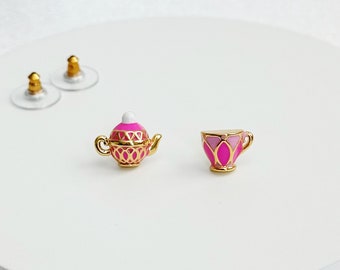 Kate Spade Tea Cups Pink Gold stud earrings Gift for her