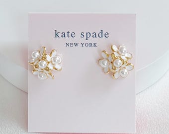 Kate Spade White Flower pearl small stud earrings Gift for her