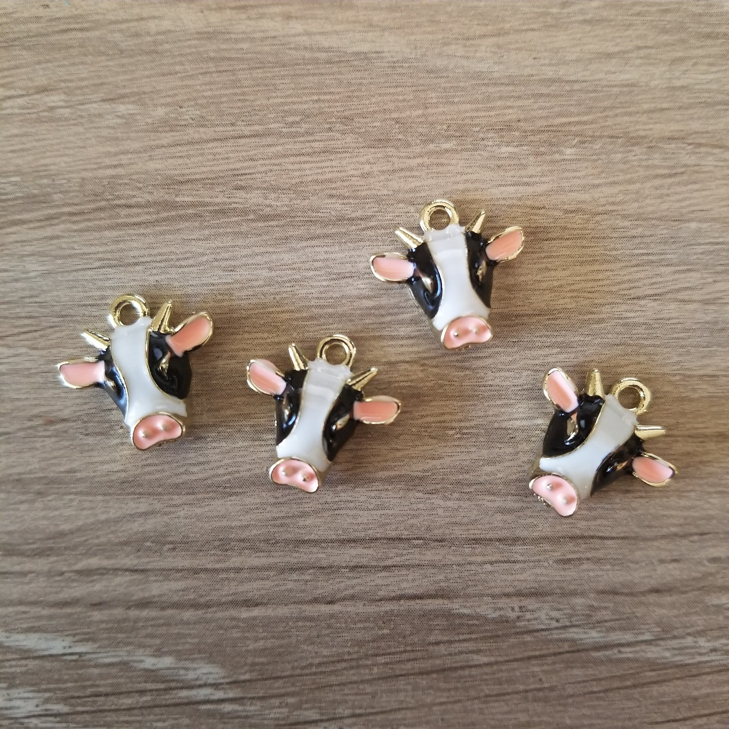 4 Pcs Jersey Black and White Milk Cow Face Enamel Farm Animal Etsy