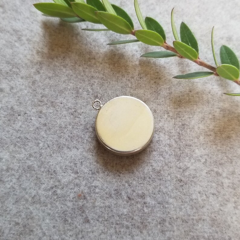 15mm Round Destash Vintage Map Pendant Sterling Silver Resin ATLANTA Georgia