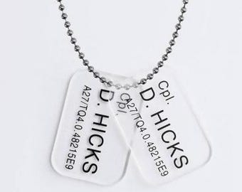 Aliens Colonial Marines Dog Tags, Hicks, Hudson, Bishop, Apone  etc