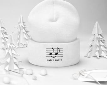 Happy Music Hat - Cuffed Beanie