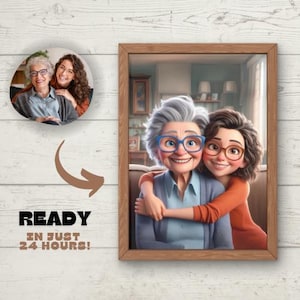 Pixar-personageportret, digitaal aangepast portret van foto, Pixar Style 3D-cartoonportret cadeau, familieportret, stelportret