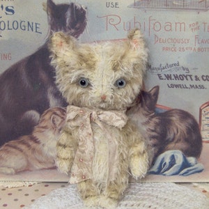 Croquettes Kitty Cat Pattern E jaune orange gris rose et instructions fantaisistes tabby incluses