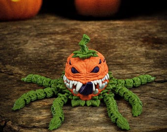 Flexible 3D Printed Zombie Plant Octopus Figure with Movable Joints