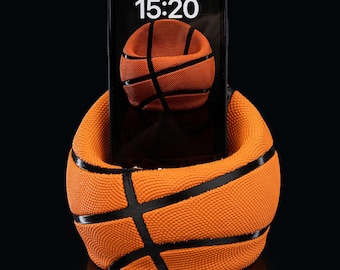 Basketball Phone Holder – 3D-Printed Smartphone Stand | NBA Fan Gift | Office Gadget | Gift Idea for Men & Kids