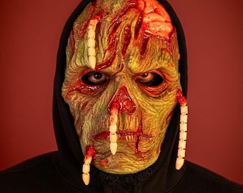 Halloweenmasker Zombie Rottende Huid met Maden - Eng Latex Horrormasker voor Volwassenen, Kostuums & Feesten