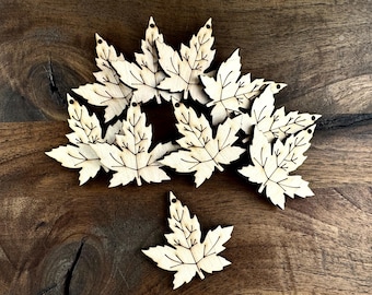10 pcs wooden maple leaf. party gift double craft shape ply entertainment handmade handcraft handicraft canada baby coloring color by hand