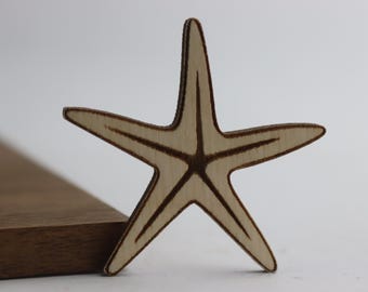 10 pcs wooden starfish. gift double craft shape ply entertainment handmade handcraft handicraft sea food baby coloring by hand sea star