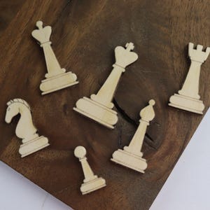 wooden chess pieces. double craft shape ply entertainment handmade handcraft handicraft coloring hand king pawn knight queen bishop rook