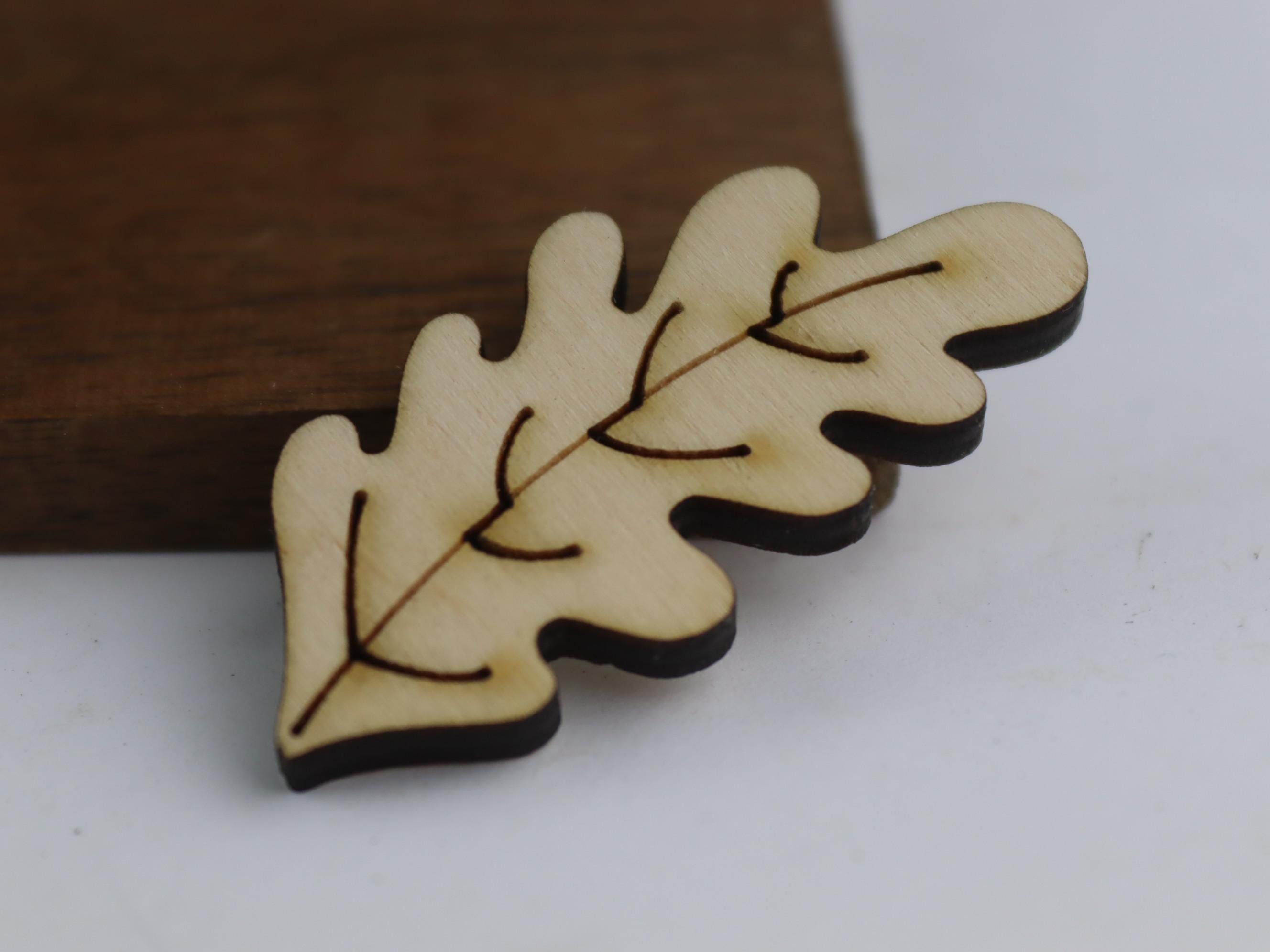 10 pcs wooden oak leaf. bohemian party gift double craft shape ply entertainment handmade handcraft handicraft coloring color by hand