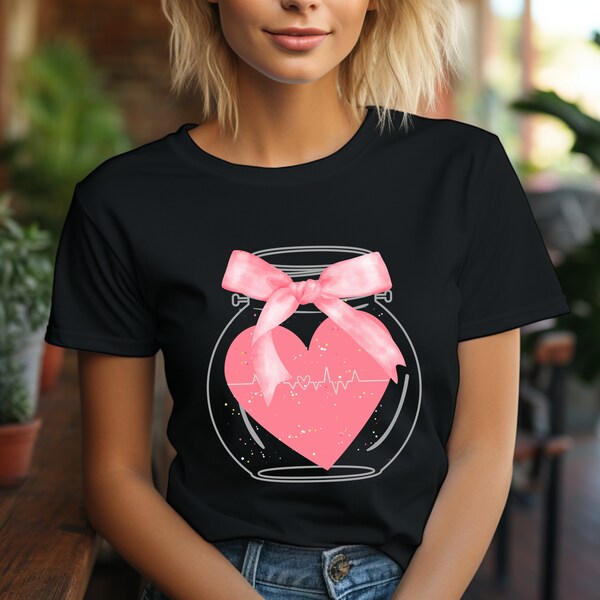 Coquette heart PNG Aesthetic PNG Sublimation Art Coquette shirt design Trendy love Png soft girl era Coquette clipart pink heartbeat png 35