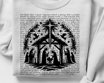 Christmas Story PNG Christmas Bible PNG Christian Bible png Nativity Scene PNG Jesus Is The Reason Png Holy Night Shirt Christian Christmas