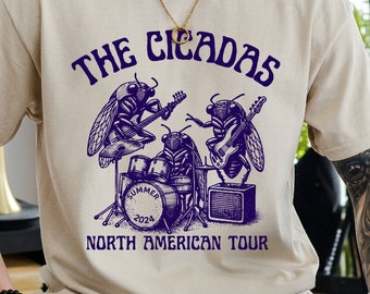 The Cicadas North American Tour Cicada Shirt Insect Shirt Nature Shirt Retro Band Shirt Unisex Softstyle T-Shirt Vintage Band Tee