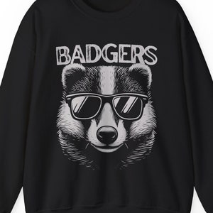 Badgers Mascot Crewneck Gameday Sweatshirt Badgers Shirt Badger Sweatshirt Badger Mascot Shirt Badger Crewneck