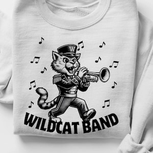 Wildcat Band PNG JPEG Band Mom Wildcat Sublimation Print Shirt Wildcat Mascot Back To School Wildcat School Band Wildcat Marching Band Music