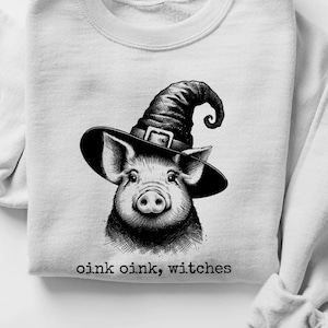 Halloween Pig Witch Crewneck Halloween Piggy Sweatshirt FFA Shirt 4H Stock Show Shirt Farmer Shirt Fall Shirt Spooky Season Shirt Swine Show