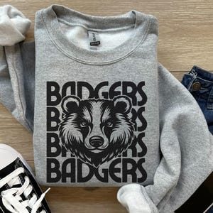 Badgers Mascot Sweatshirt Badgers Sweatshirt Back To School Badgers Football Badgers Basketball Badgers Mom Badgers Dad Gameday Sweatshirt